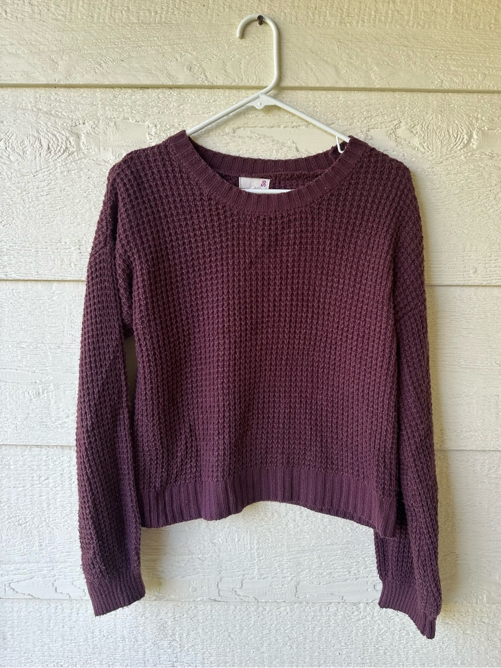 Burgundy waffle knit sweater